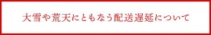 大雪や荒天にともなう配送遅延について